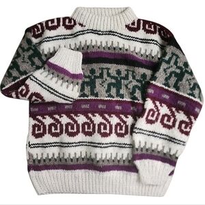 Handmade Wool Sweater Ecuador Grandpacore Vintage READ